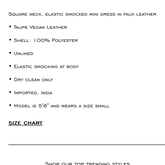 NWT Saylor Justina Smocked Vegan Leather Dress - Picture 10 of 10